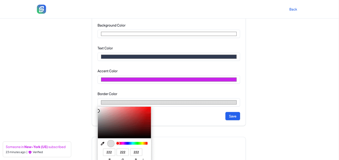 Personnaliser la fenêtre contextuelle